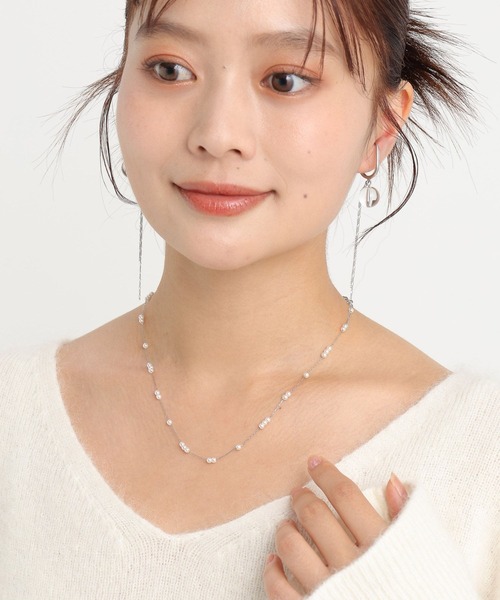 Andemiu（アンデミュウ）の「【サージカル】パールチェーン2連ネックレス606793（ネックレス・レディース・ライトグレー/ベージュ・FREE）」の4枚目の写真