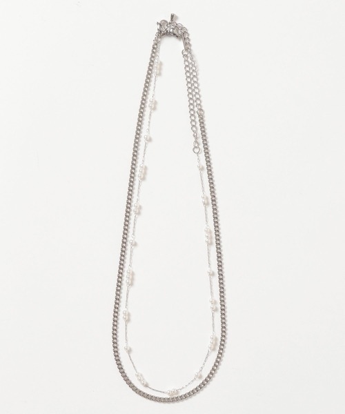 Andemiu（アンデミュウ）の「【サージカル】パールチェーン2連ネックレス606793（ネックレス・レディース・ライトグレー/ベージュ・FREE）」の6枚目の写真