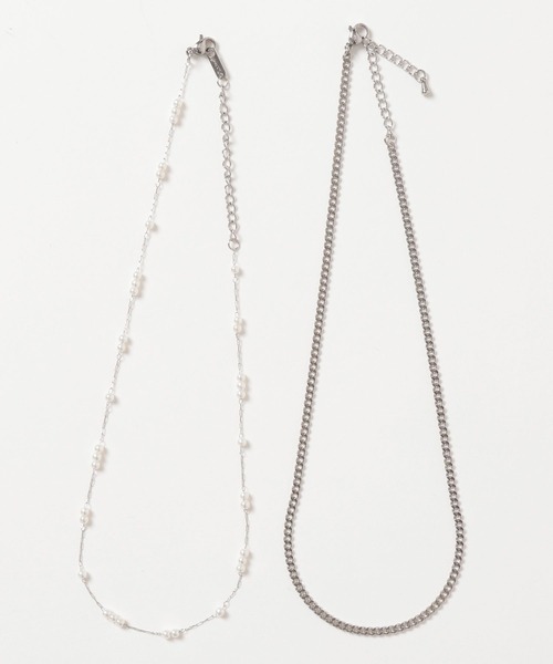 Andemiu（アンデミュウ）の「【サージカル】パールチェーン2連ネックレス606793（ネックレス・レディース・ライトグレー/ベージュ・FREE）」の8枚目の写真