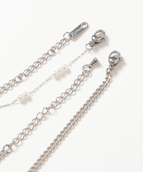 Andemiu（アンデミュウ）の「【サージカル】パールチェーン2連ネックレス606793（ネックレス・レディース・ライトグレー/ベージュ・FREE）」の9枚目の写真