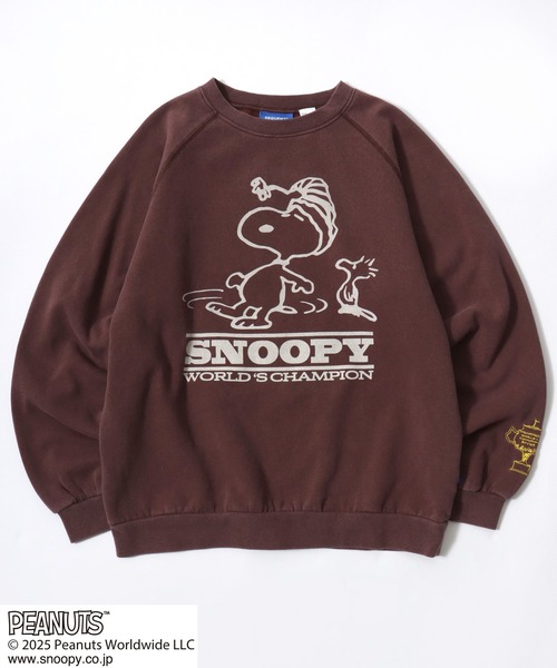 PEANUTS(ピーナッツ)の「PEANUTS SNOOPY(ピーナッツ スヌーピー)キャラクター プリント スウェットトレーナー メンズ レディース ユニセックス(スウェット・メンズ・グリーン/レッド/ブラック/ブラウン・L/XL/M)」の10枚目の写真