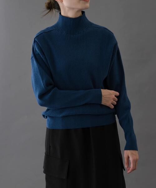 FORK&SPOON(フォークアンドスプーン)の「FORK&SPOON ワイドリブハイネックニット(ニット/セーター・レディース・ブラック/グレー系その他/ブルー/オフホワイト・1)」の17枚目の写真