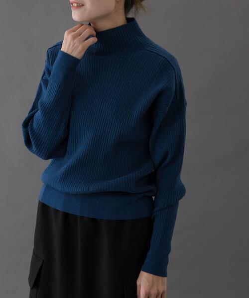 FORK&SPOON(フォークアンドスプーン)の「FORK&SPOON ワイドリブハイネックニット(ニット/セーター・レディース・ブラック/グレー系その他/ブルー/オフホワイト・1)」の13枚目の写真