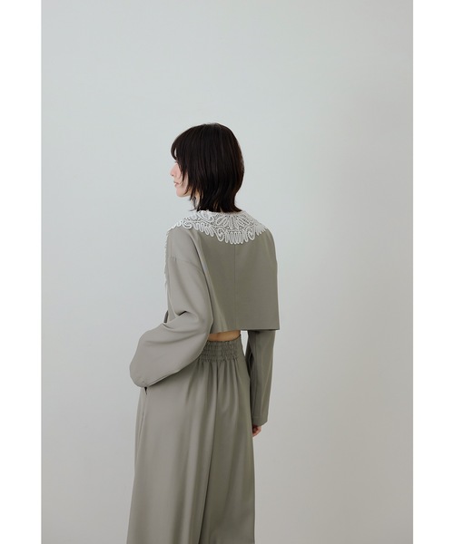 niana（ニアナ）の「ビッグカラーセットアップ 2点セット ジャケット ブラウス パンツドレス セパレート 結婚式 成人式 二次会 同窓会 入学式 卒業式 パーティードレス オケージョンドレス お呼ばれ（パンツドレス・レディース・ブラウン/ブラック×ホワイト/ライトカーキ・S/L/M）」の17枚目の写真