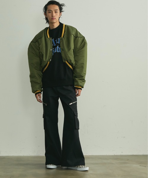 BLANK HOTEL（ブランクホテル）の「Side Zip Flare Cargo Pants / サイドジップフレアカーゴパンツ（カーゴパンツ・メンズ・ブラック・S/M/L）」の13枚目の写真