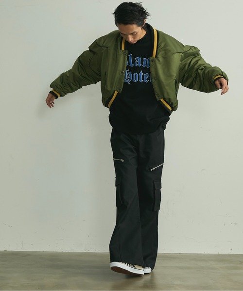 BLANK HOTEL（ブランクホテル）の「Side Zip Flare Cargo Pants / サイドジップフレアカーゴパンツ（カーゴパンツ・メンズ・ブラック・S/M/L）」の12枚目の写真