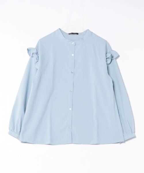 INTERPLANET（インタープラネット）の「パウダーデシンアームフリル長袖ブラウス（シャツ/ブラウス・レディース・オフホワイト/サックスブルー/ブラック・FREE）」の13枚目の写真