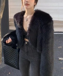 ENLIKE（エンリケ）の「ノーカラーフェイクファーショートジャケット（その他アウター）」