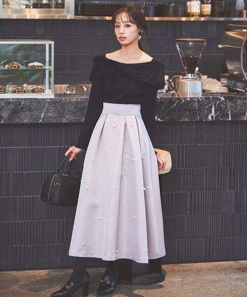 パール付サテンスカート（スカート）｜SWINGLE（スウィングル）の