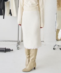 lace Design Knit long skirt / レースデザインニットロングスカート