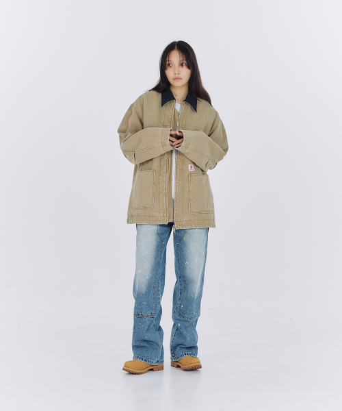 AECA(エイカ)の「AECA VINTAGE PIGMENT FIELD PARKA-CHARCOAL(デニムジャケット・レディース・その他・MEDIUM/LARGE/SMALL)」の3枚目の写真