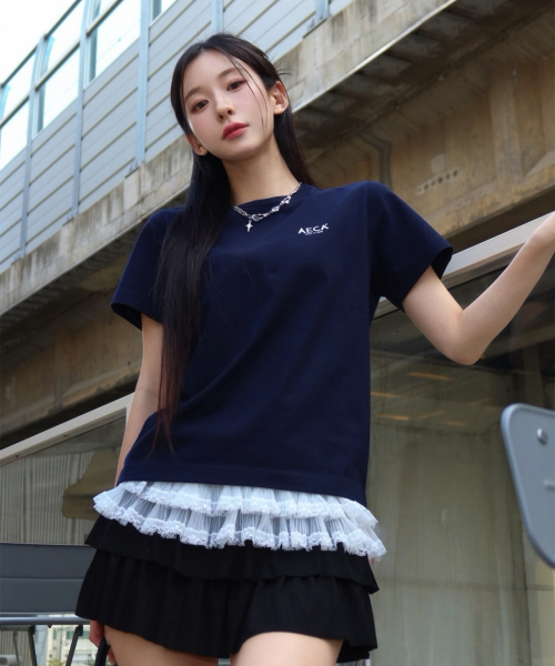 AECA(エイカ)の「AECA SIGNATURE TEE-NAVY(Tシャツ/カットソー・レディース・その他・MEDIUM/LARGE/X-LARGE/W)」の3枚目の写真