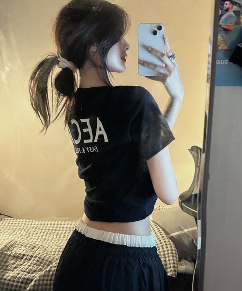 AECA(エイカ)の「AECA SIGNATURE TEE-NAVY(Tシャツ/カットソー・レディース・その他・MEDIUM/LARGE/X-LARGE/W)」の22枚目の写真