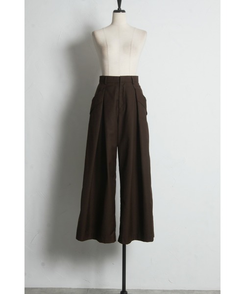 &. NOSTALGIA（アンドドットノスタルジア）の「フラップ付きタックワイドパンツ（その他パンツ・レディース・ブラック/ブラウン・M）」の14枚目の写真
