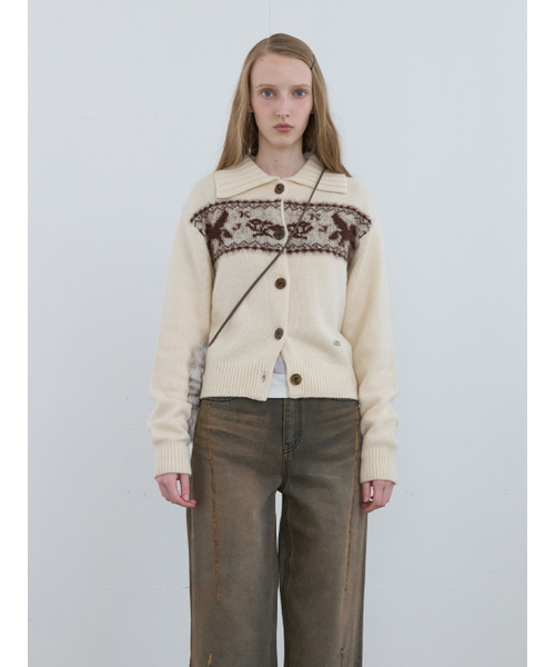 Kijun(キジュン)の「Nordic Knit Cardigan Ivory(カーディガン/ボレロ・レディース・その他・MEDIUM/SMALL)」の1枚目の写真