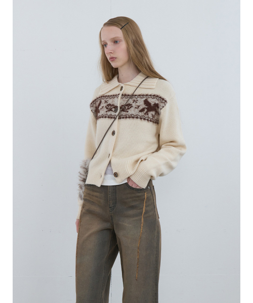 Kijun(キジュン)の「Nordic Knit Cardigan Ivory(カーディガン/ボレロ・レディース・その他・MEDIUM/SMALL)」の3枚目の写真
