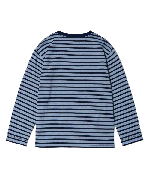 YOUHEE(ユヒ)の「EYELET STRIPE LONG SLEEVE BLUE(Tシャツ/カットソー・レディース・その他・FREE)」の3枚目の写真
