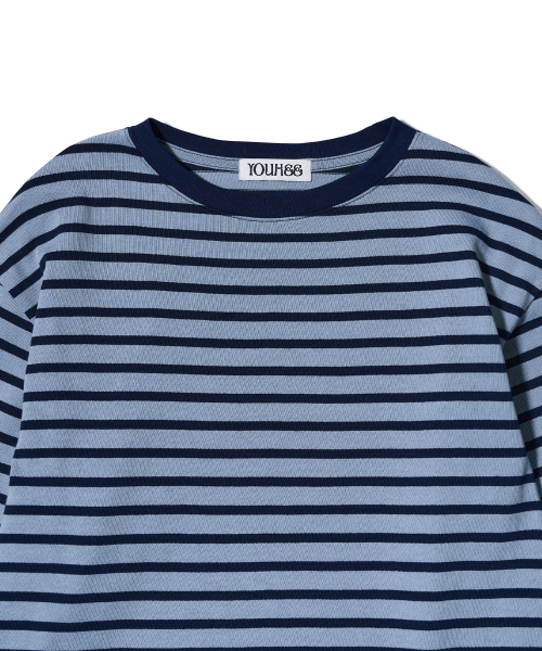 YOUHEE(ユヒ)の「EYELET STRIPE LONG SLEEVE BLUE(Tシャツ/カットソー・レディース・その他・FREE)」の6枚目の写真