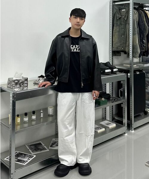 (しー様) セール】8272 ウォッシュドレザーシングルジャケット (ブラック