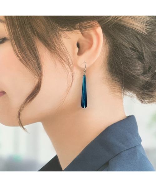 tone(トーン)の「【TOMEI LAB】ドロップ シンプル ピアス(MA)(ピアス(両耳用)・レディース・ブルー系その他/ライトオリーブ/その他・FREE)」の10枚目の写真