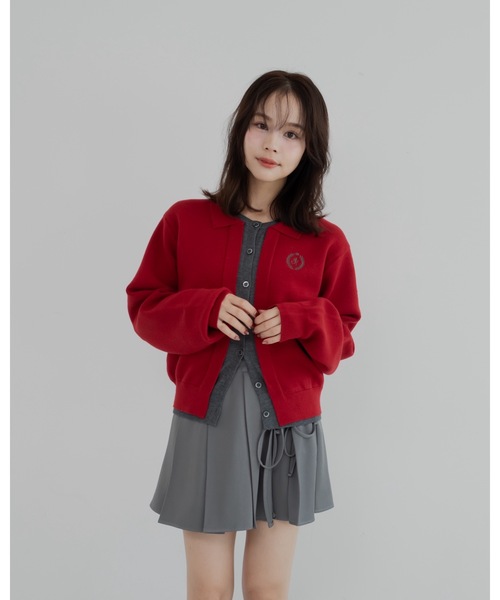 JUMELLE（ジュメロ）の「レイヤードニットカーディガン（カーディガン/ボレロ・レディース・ブラウン/レッド/グレー・FREE）」の19枚目の写真