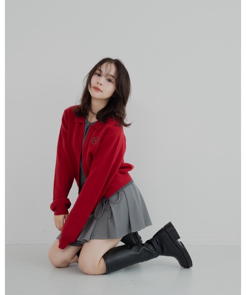 JUMELLE（ジュメロ）の「レイヤードニットカーディガン（カーディガン/ボレロ・レディース・ブラウン/レッド/グレー・FREE）」の21枚目の写真