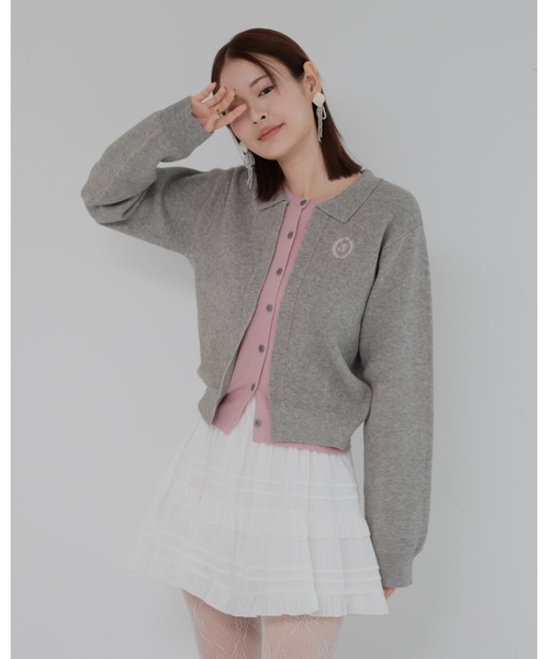 JUMELLE（ジュメロ）の「レイヤードニットカーディガン（カーディガン/ボレロ・レディース・ブラウン/レッド/グレー・FREE）」の18枚目の写真