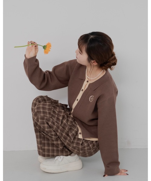 JUMELLE（ジュメロ）の「レイヤードニットカーディガン（カーディガン/ボレロ・レディース・ブラウン/レッド/グレー・FREE）」の15枚目の写真