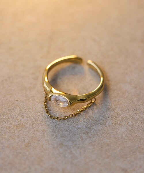 ear PAPILLONNER（イアパピヨネ）の「《金属アレルギー対応/ステンレス》フロントチェーンリング（リング・レディース・ゴールド/シルバー・ONE SIZE）」の12枚目の写真