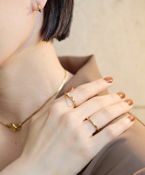 ear PAPILLONNER（イアパピヨネ）の「《金属アレルギー対応/ステンレス》フロントチェーンリング（リング・レディース・ゴールド/シルバー・ONE SIZE）」の19枚目の写真