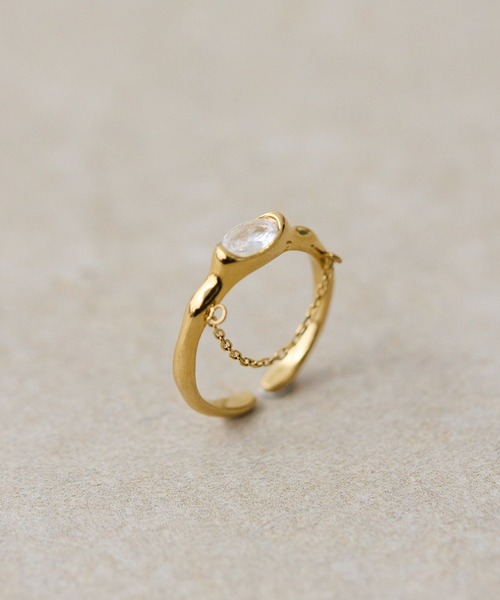 ear PAPILLONNER（イアパピヨネ）の「《金属アレルギー対応/ステンレス》フロントチェーンリング（リング・レディース・ゴールド/シルバー・ONE SIZE）」の10枚目の写真