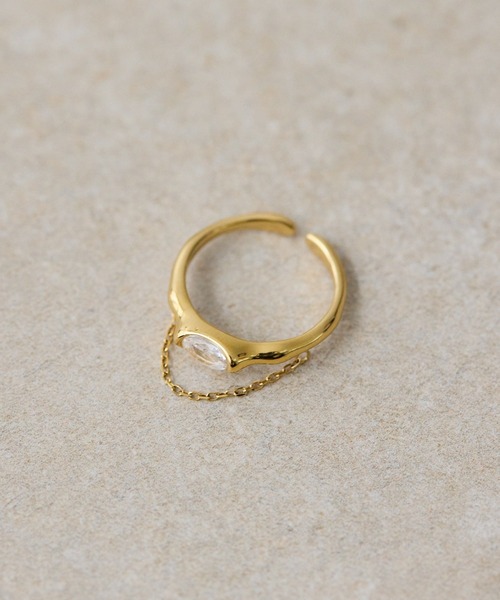 ear PAPILLONNER（イアパピヨネ）の「《金属アレルギー対応/ステンレス》フロントチェーンリング（リング・レディース・ゴールド/シルバー・ONE SIZE）」の8枚目の写真