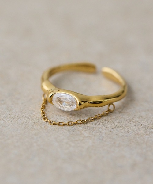 ear PAPILLONNER（イアパピヨネ）の「《金属アレルギー対応/ステンレス》フロントチェーンリング（リング・レディース・ゴールド/シルバー・ONE SIZE）」の7枚目の写真