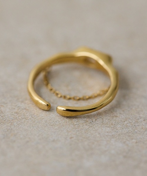 ear PAPILLONNER（イアパピヨネ）の「《金属アレルギー対応/ステンレス》フロントチェーンリング（リング・レディース・ゴールド/シルバー・ONE SIZE）」の6枚目の写真