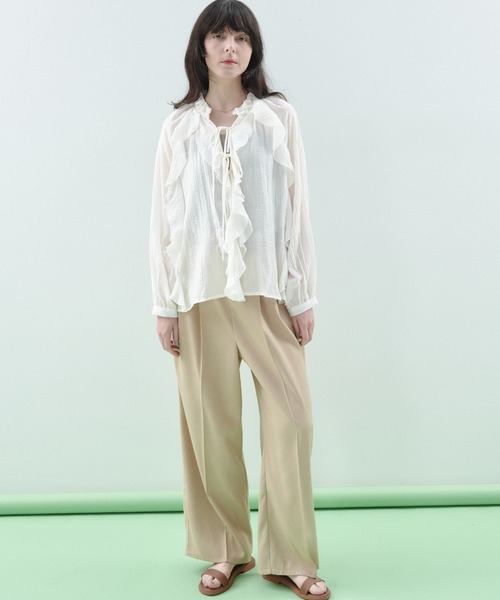 Shelly island（シェリーアイランド）の「【SETUP対応】定番タックパンツ（その他パンツ・レディース・ピンク/ネイビー/ベージュ・FREE）」の16枚目の写真