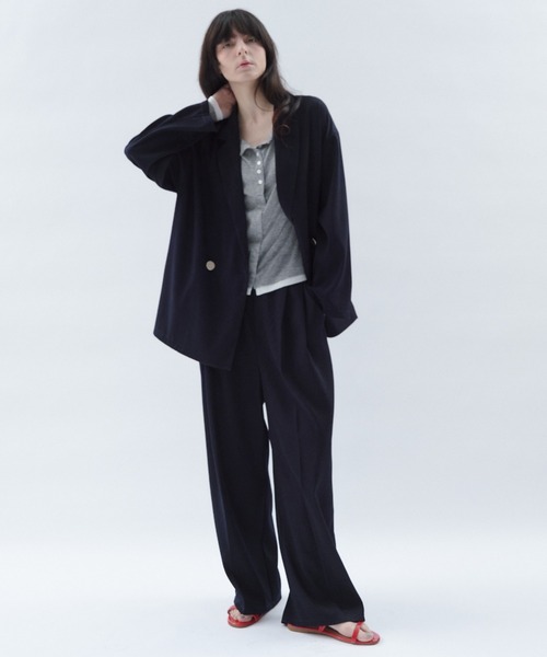 Shelly island（シェリーアイランド）の「【SETUP対応】定番タックパンツ（その他パンツ・レディース・ピンク/ネイビー/ベージュ・FREE）」の8枚目の写真