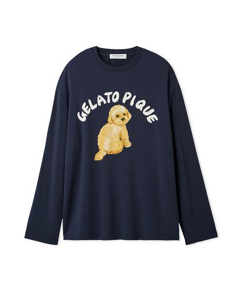 ジェラートピケ☆【ONLINE限定】DOGワンポイントロンＴ新品未使用タグ付き UNISEX】プレイフルDOGワンポイントロンT(トップス)｜ルームウェア