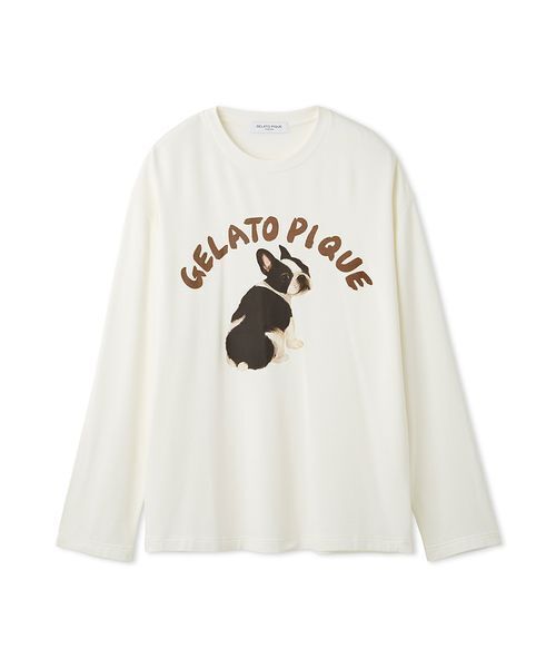 ジェラートピケ☆【ONLINE限定】DOGワンポイントロンＴ新品未使用タグ付き ONLINE限定】DOGワンポイントロンT(カットソー・Tシャツ)｜ルーム