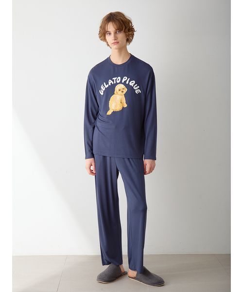 ジェラートピケ☆【ONLINE限定】DOGワンポイントロンＴ新品未使用タグ付き ONLINE限定】DOGワンポイントロンT(カットソー・Tシャツ)｜ルーム