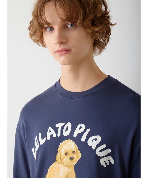 ジェラートピケ☆【ONLINE限定】DOGワンポイントロンＴ新品未使用タグ付き ONLINE限定】DOGワンポイントロンT(カットソー・Tシャツ)｜ルーム