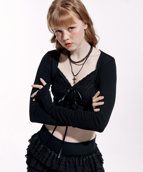 ROUGHNECK(ラフネック)の「レーススリーブレスTシャツブラック(Tシャツ/カットソー・レディース・その他・SMALL/MEDIUM)」の4枚目の写真