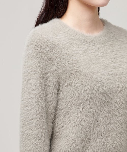 MUSINSA STANDARD WOMAN(ムシンサスタンダードウーマン)の「レディースファジークルーネックニット【ウォームグレー】(ニット/セーター・レディース・その他・X-SMALL/MEDIUM/LARGE/SMALL)」の6枚目の写真