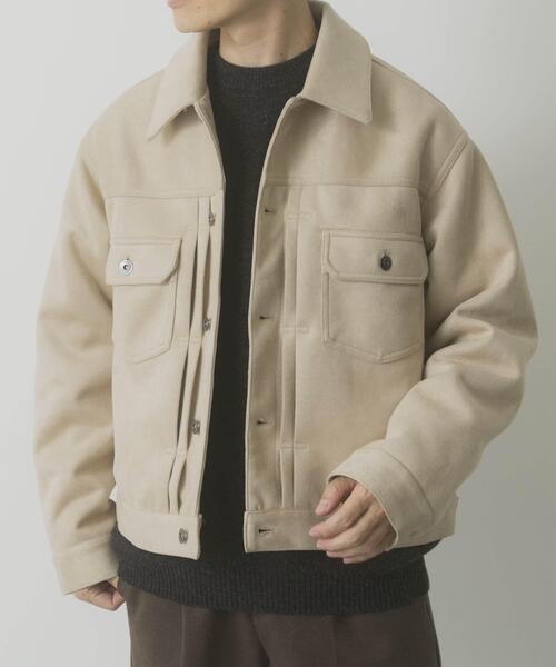 ITEMS URBANRESEARCH（アイテムズ アーバンリサーチ）の「F.S. プリーテッドジャケット（カバーオール・メンズ・ブラック/ベージュ/ダークブラウン・MEDIUM/LARGE）」の3枚目の写真