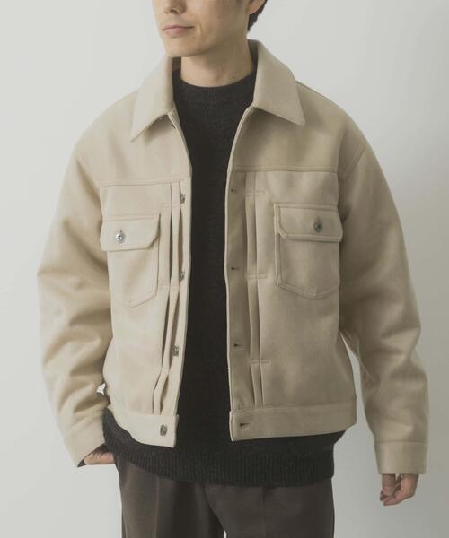 ITEMS URBANRESEARCH（アイテムズ アーバンリサーチ）の「F.S. プリーテッドジャケット（カバーオール・メンズ・ブラック/ベージュ/ダークブラウン・MEDIUM/LARGE）」の5枚目の写真