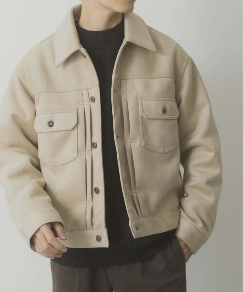 ITEMS URBANRESEARCH（アイテムズ アーバンリサーチ）の「F.S. プリーテッドジャケット（カバーオール・メンズ・ブラック/ベージュ/ダークブラウン・MEDIUM/LARGE）」の6枚目の写真