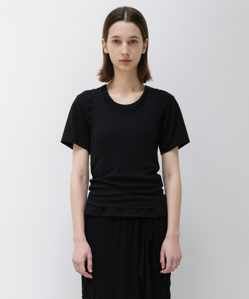 INSILENCE WOMEN(インサイレンスウーマン)の「WスピマコットンUネックスリーブレス BLACK(Tシャツ/カットソー・レディース・その他・SMALL/MEDIUM)」の1枚目の写真