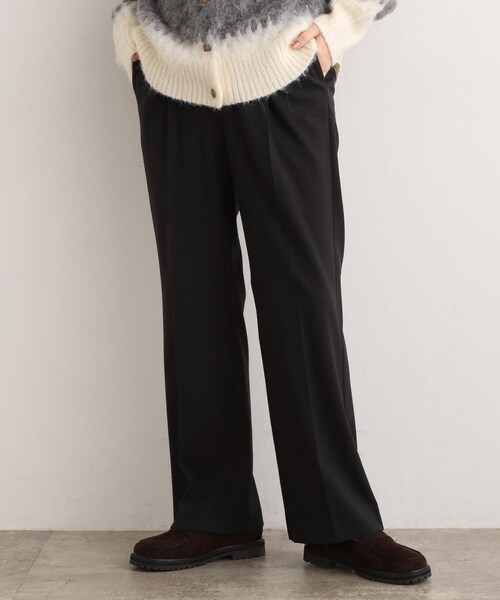 grove(グローブ)の「【あったか裏起毛】きれいも楽ちんも叶える、ストレッチストレートパンツ(その他パンツ・レディース・ブラック/ネイビー系2/カーキ・02/03/01/04/05)」の2枚目の写真