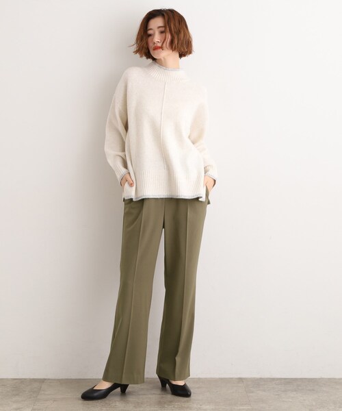 grove(グローブ)の「【あったか裏起毛】きれいも楽ちんも叶える、ストレッチストレートパンツ(その他パンツ・レディース・ブラック/ネイビー系2/カーキ・02/03/01/04/05)」の9枚目の写真