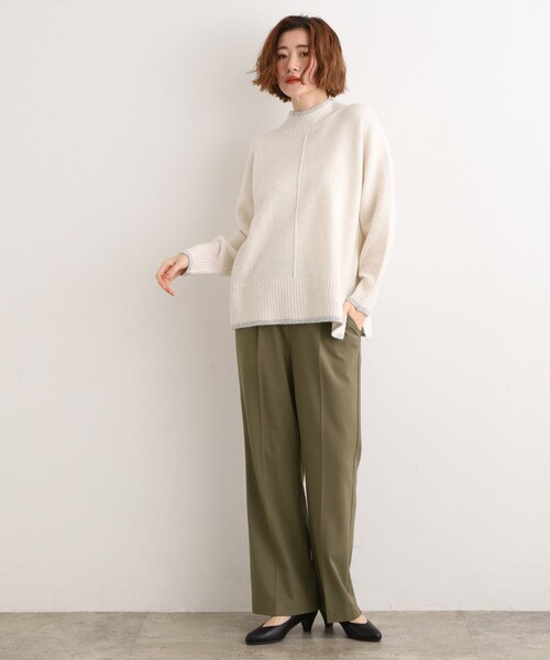 grove(グローブ)の「【あったか裏起毛】きれいも楽ちんも叶える、ストレッチストレートパンツ(その他パンツ・レディース・ブラック/ネイビー系2/カーキ・02/03/01/04/05)」の10枚目の写真