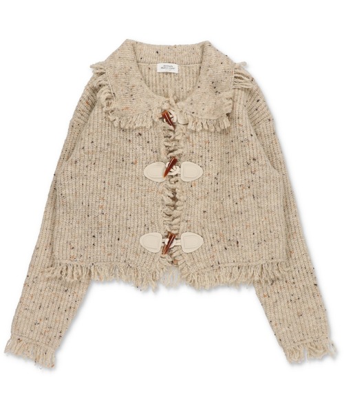 SPINNS(スピンズ)の「ナチュかわ☆彡トグルデザインフリンジニットカーディガン/トグルボタン/NEO森ガール(カーディガン/ボレロ・レディース・アイボリー/ブラウン/ベージュ・ONESIZE)」の11枚目の写真